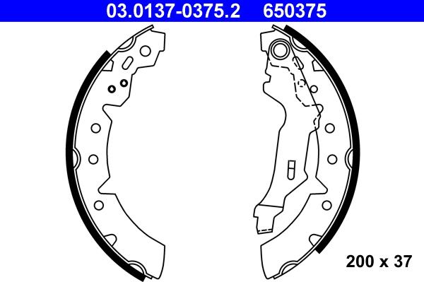 ATE 03.0137-0375.2 - Brake Shoe Set onlydrive.pro