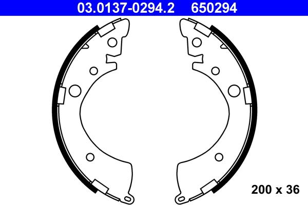 ATE 03.0137-0294.2 - Brake Shoe Set onlydrive.pro