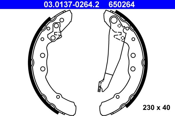 ATE 03.0137-0264.2 - Brake Shoe Set onlydrive.pro