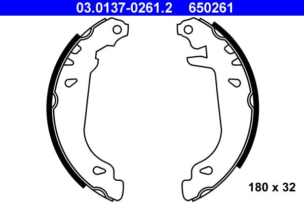 ATE 03.0137-0261.2 - Brake Shoe Set onlydrive.pro