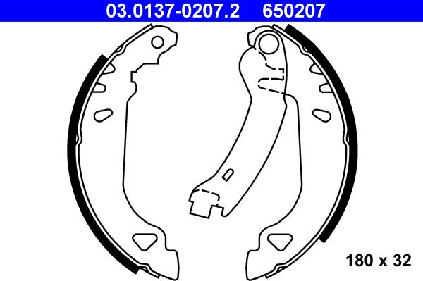 ATE 03.0137-0207.2 - Brake Shoe Set onlydrive.pro