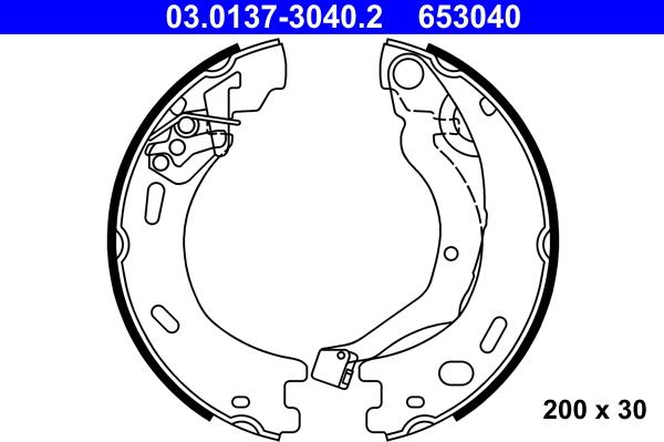 ATE 03.0137-3040.2 - Brake Shoe Set, parking brake onlydrive.pro