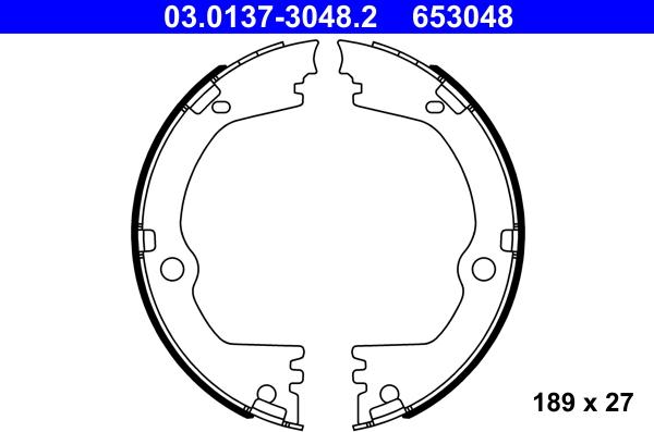 ATE 03.0137-3048.2 - Brake Shoe Set, parking brake onlydrive.pro