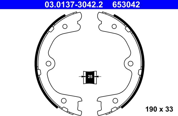 ATE 03.0137-3042.2 - Комплект тормозов, ручник, парковка onlydrive.pro