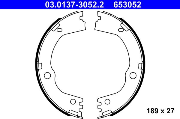 ATE 03.0137-3052.2 - Brake Shoe Set, parking brake onlydrive.pro