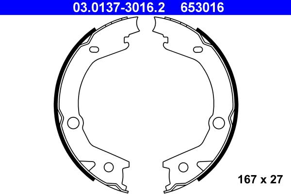 ATE 03.0137-3016.2 - Brake Shoe Set, parking brake onlydrive.pro