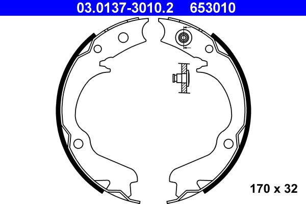 ATE 03.0137-3010.2 - Brake Shoe Set, parking brake onlydrive.pro