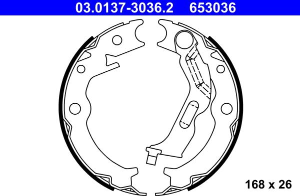 ATE 03.0137-3036.2 - Комплект тормозов, ручник, парковка onlydrive.pro