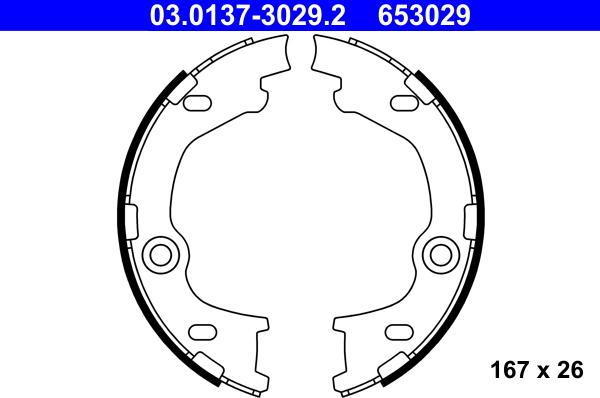 ATE 03.0137-3029.2 - Brake Shoe Set, parking brake onlydrive.pro