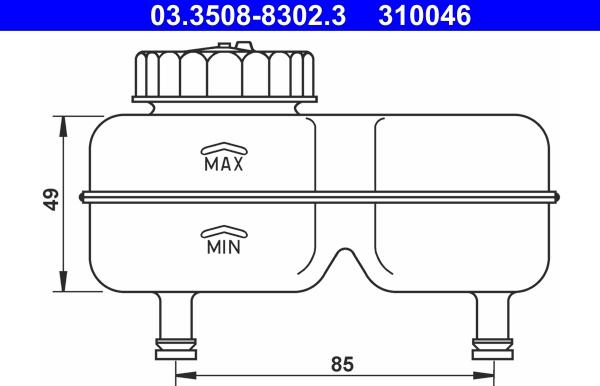 ATE 03.3508-8302.3 - Kompensācijas tvertne, Bremžu šķidrums onlydrive.pro