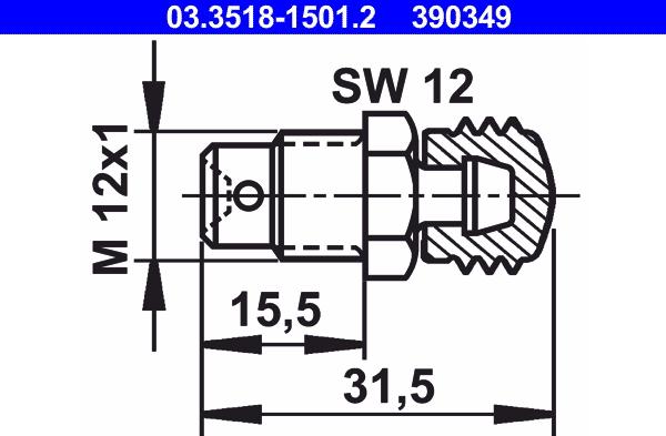 ATE 03.3518-1501.2 - Gaisa vārsta / ventiļa skrūve onlydrive.pro