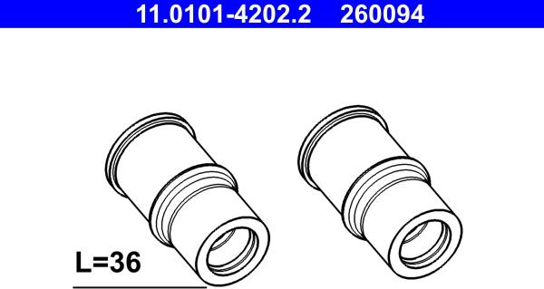 ATE 11.0101-4202.2 - Guide Sleeve Kit, brake caliper onlydrive.pro