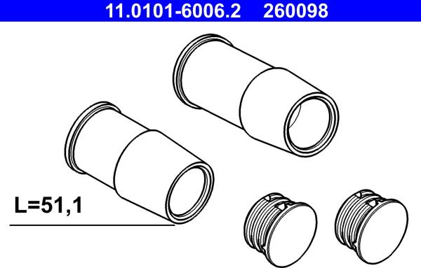 ATE 11.0101-6006.2 - Ohjainhylsysarja, jarrusatula onlydrive.pro