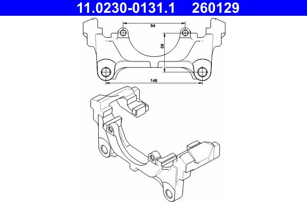 ATE 11.0230-0131.1 - Кронштейн, корпус скобы тормоза onlydrive.pro