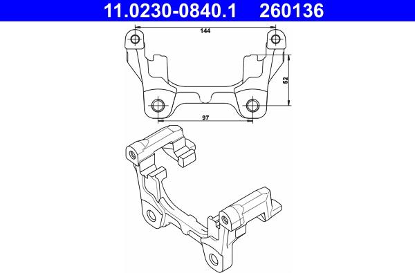 ATE 11.0230-0840.1 - Carrier, brake caliper onlydrive.pro