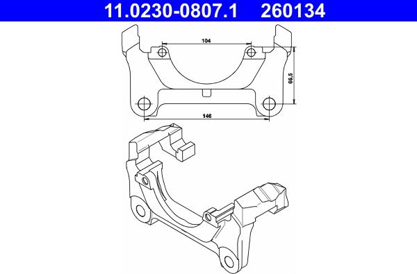 ATE 11.0230-0807.1 - Kronšteins, Bremžu suports onlydrive.pro