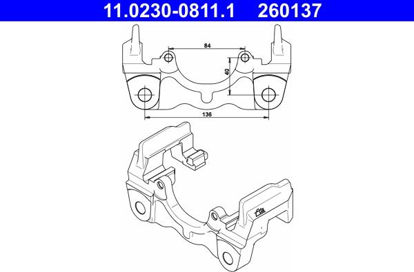 ATE 11.0230-0811.1 - Кронштейн, корпус скобы тормоза onlydrive.pro