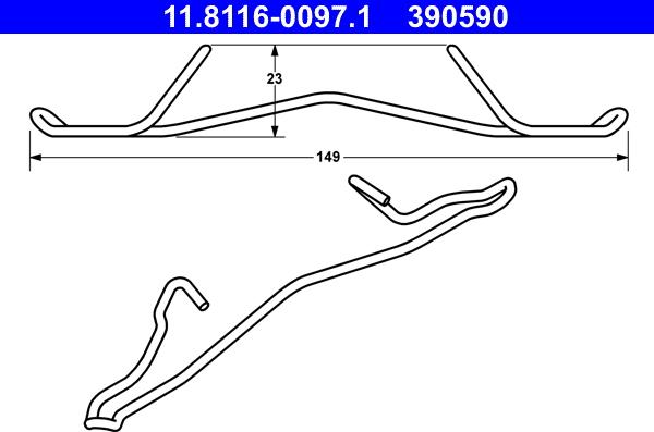 ATE 11.8116-0097.1 - Spyruoklė, stabdžių apkaba onlydrive.pro