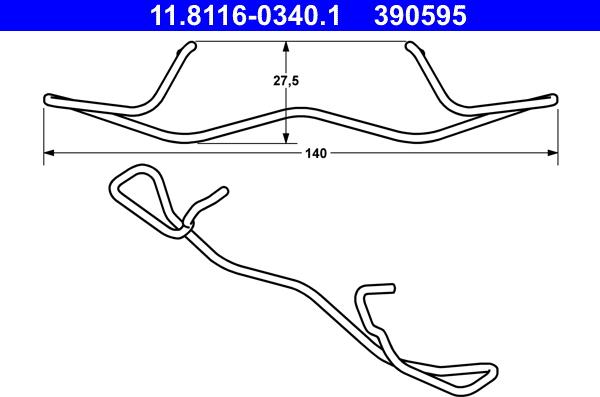 ATE 11.8116-0340.1 - Пружина, тормозной суппорт onlydrive.pro