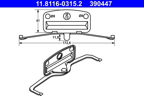 ATE 11.8116-0315.2 - Spring, brake caliper onlydrive.pro