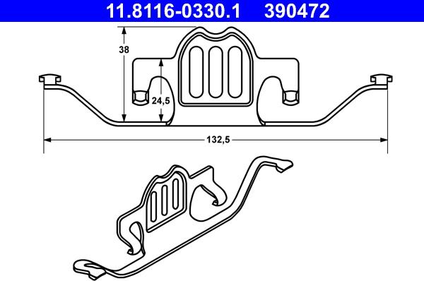 ATE 11.8116-0330.1 - Spring, brake caliper onlydrive.pro