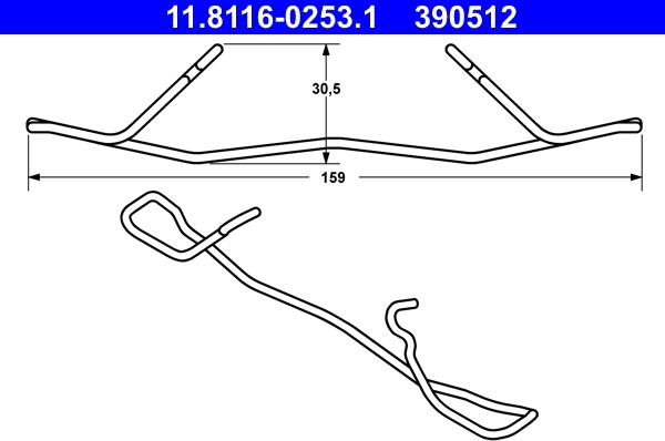 ATE 11.8116-0253.1 - Spring, brake caliper onlydrive.pro