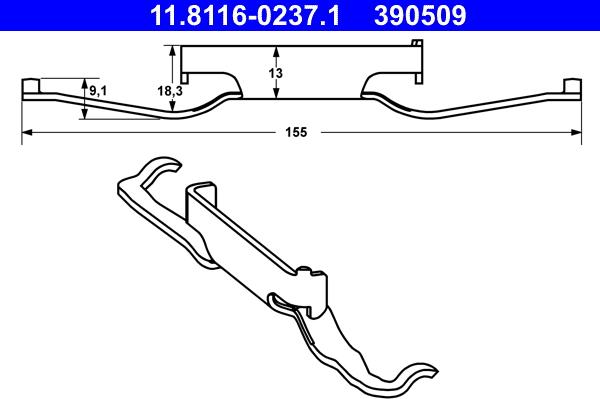 ATE 11.8116-0237.1 - Spring, brake caliper onlydrive.pro