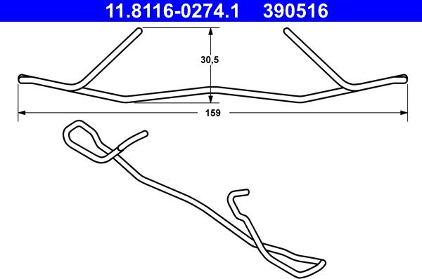 ATE 11.8116-0274.1 - Spring, brake caliper onlydrive.pro