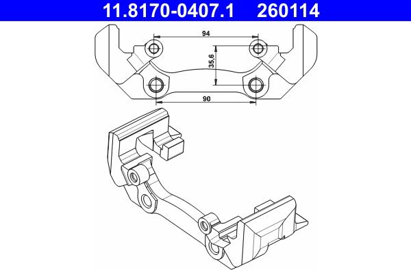 ATE 11.8170-0407.1 - Carrier, brake caliper onlydrive.pro