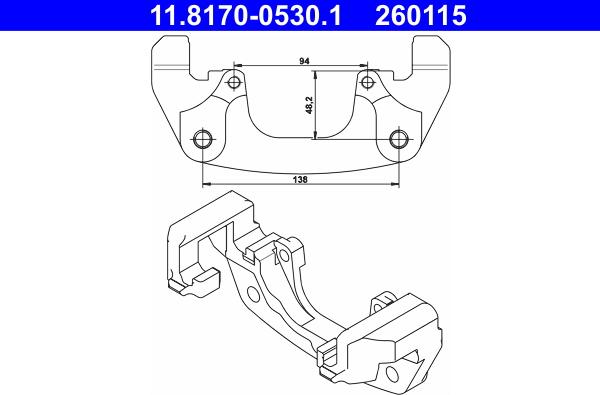 ATE 11.8170-0530.1 - Carrier, brake caliper onlydrive.pro