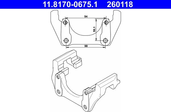 ATE 11.8170-0675.1 - Carrier, brake caliper onlydrive.pro