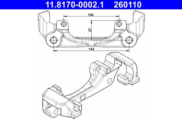 ATE 11.8170-0002.1 - Carrier, brake caliper onlydrive.pro