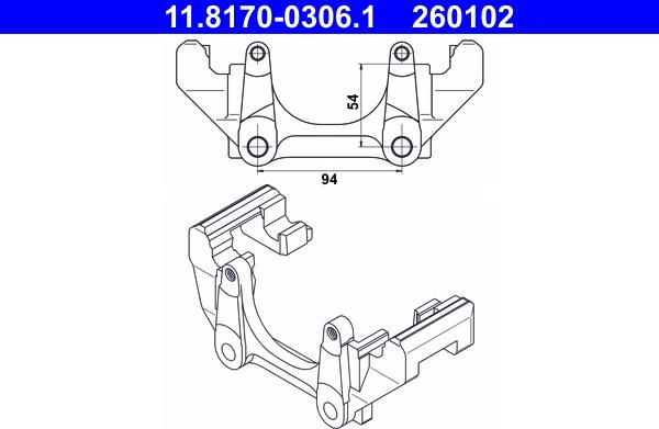 ATE 11.8170-0306.1 - Carrier, brake caliper onlydrive.pro