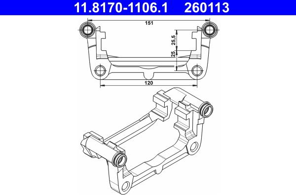 ATE 11.8170-1106.1 - Carrier, brake caliper onlydrive.pro