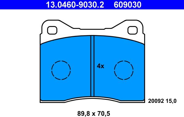 ATE 13.0460-9030.2 - Brake Pad Set, disc brake onlydrive.pro