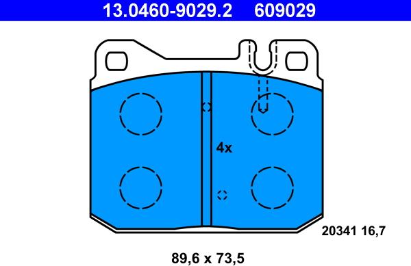 ATE 13.0460-9029.2 - Brake Pad Set, disc brake onlydrive.pro