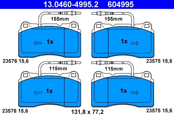 ATE 13.0460-4995.2 - Brake Pad Set, disc brake onlydrive.pro