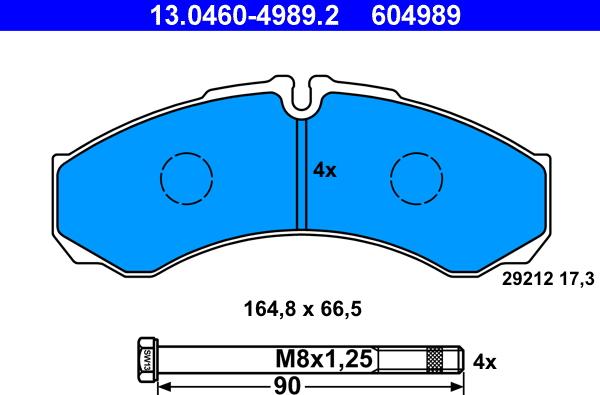 ATE 13.0460-4989.2 - Brake Pad Set, disc brake onlydrive.pro