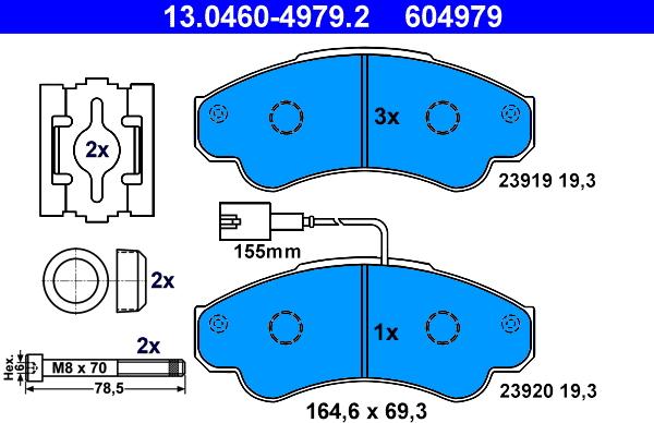 ATE 13.0460-4979.2 - Brake Pad Set, disc brake onlydrive.pro