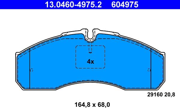 ATE 13.0460-4975.2 - Тормозные колодки, дисковые, комплект onlydrive.pro