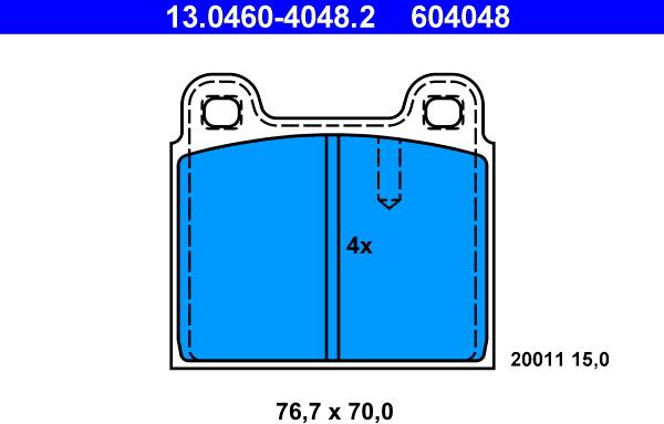 ATE 13.0460-4048.2 - Brake Pad Set, disc brake onlydrive.pro