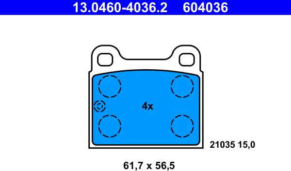 ATE 13.0460-4036.2 - Brake Pad Set, disc brake onlydrive.pro