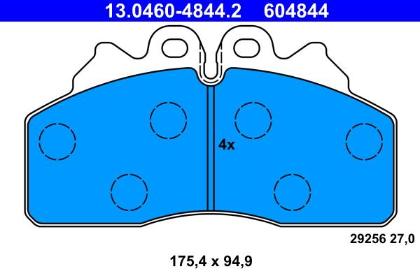 ATE 13.0460-4844.2 - Stabdžių trinkelių rinkinys, diskinis stabdys onlydrive.pro