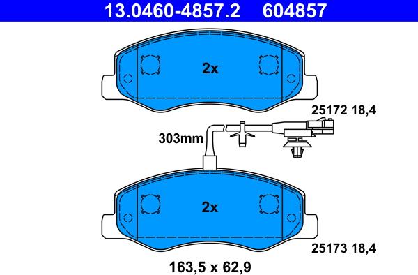 ATE 13.0460-4857.2 - Brake Pad Set, disc brake onlydrive.pro