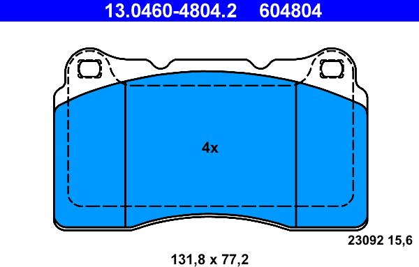 ATE 13.0460-4804.2 - Тормозные колодки, дисковые, комплект onlydrive.pro