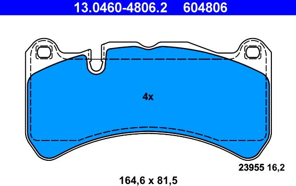 ATE 13.0460-4806.2 - Тормозные колодки, дисковые, комплект onlydrive.pro