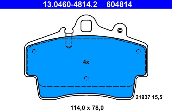 ATE 13.0460-4814.2 - Brake Pad Set, disc brake onlydrive.pro