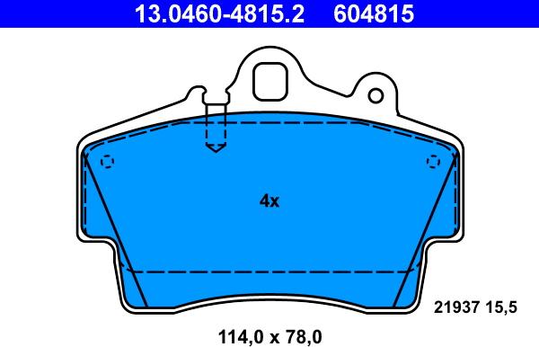 ATE 13.0460-4815.2 - Brake Pad Set, disc brake onlydrive.pro