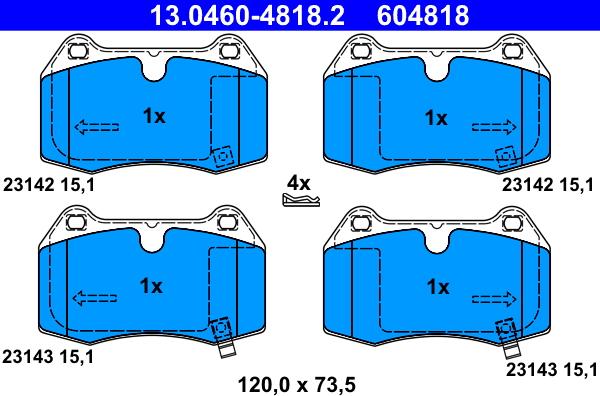 ATE 13.0460-4818.2 - Brake Pad Set, disc brake onlydrive.pro