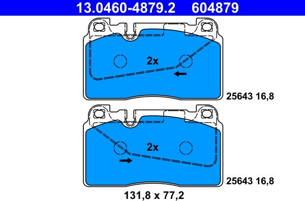 ATE 13.0460-4879.2 - Brake Pad Set, disc brake onlydrive.pro